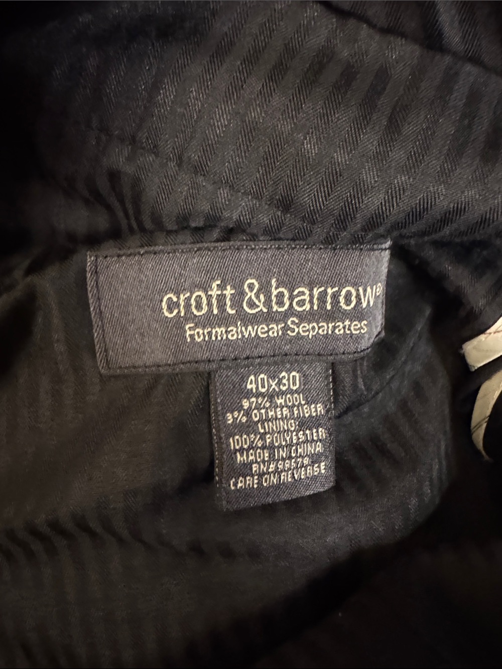 croft & barrow Black Men's Two-Button tuxedo - Picture 8 of 8